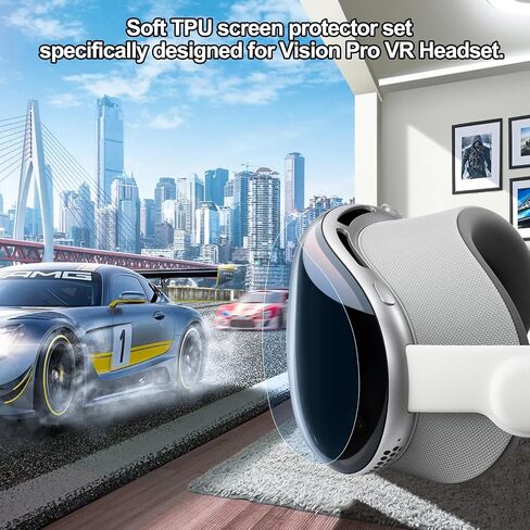 3PCS Protective Film for Vision Pro 2024, [Anti-Scratch][Bubble Free] HD Clear Vision Pro VR Headset Screen Protector, Flexible TPU 3D Curved VR Headset Glasses Screen Film for Vision Pro Accessories in Saudi Arabia