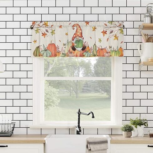 Costal Kitchen Curtains, Sunset Waves and Beach Valances for Windows, Bathroom Curtains Window Rod Pocket Short Curtains, Kitchen Window Curtains Over Sink, Small Window Curtains, Valances for Kitchen in Saudi Arabia