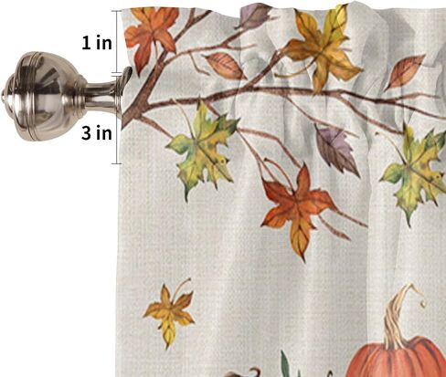 Costal Kitchen Curtains, Sunset Waves and Beach Valances for Windows, Bathroom Curtains Window Rod Pocket Short Curtains, Kitchen Window Curtains Over Sink, Small Window Curtains, Valances for Kitchen in Saudi Arabia