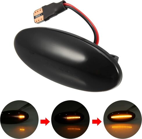X AUTOHAUX 1 Pair Car Markers Accessories Side Marker Lights Turn Signal Light Assembly 26160-8990A for Nissan Cube 2009-2014 Black Lens in Saudi Arabia