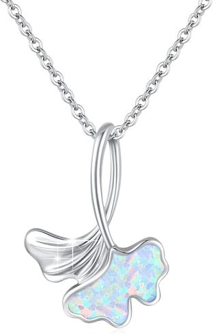 قلادة أوراق شجر S925 من الفضة الاسترليني أوبال قلادة للنساء أوبال الجنكة قلادة قلادة مجوهرات أوبال للنساء هدايا عيد الحب للنساء الفتيات الأصدقاء أمي الأخت في سن المراهقة in Kuwait