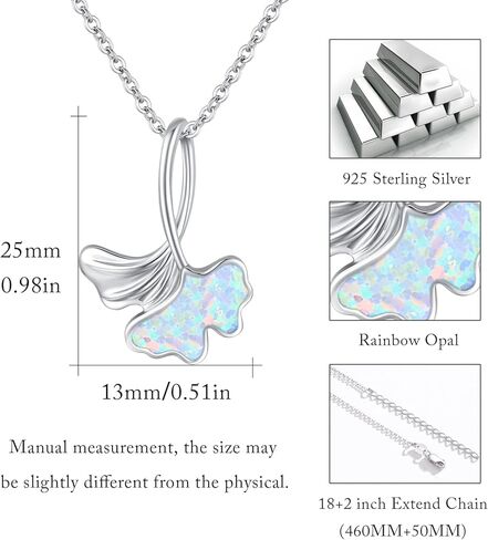 قلادة أوراق شجر S925 من الفضة الاسترليني أوبال قلادة للنساء أوبال الجنكة قلادة قلادة مجوهرات أوبال للنساء هدايا عيد الحب للنساء الفتيات الأصدقاء أمي الأخت في سن المراهقة in Kuwait