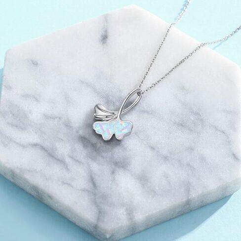 قلادة أوراق شجر S925 من الفضة الاسترليني أوبال قلادة للنساء أوبال الجنكة قلادة قلادة مجوهرات أوبال للنساء هدايا عيد الحب للنساء الفتيات الأصدقاء أمي الأخت في سن المراهقة in Kuwait