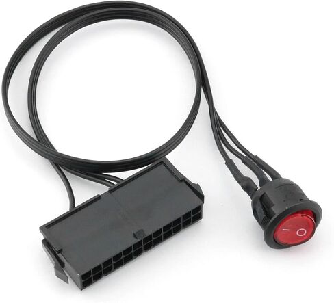 كابل اختبار خط البداية 24P لإمداد الطاقة 50 سم 24 دبوس ATX أحمر LED مفتاح تشغيل/إيقاف الطاقة كابل الجسر الطائر in Saudi Arabia