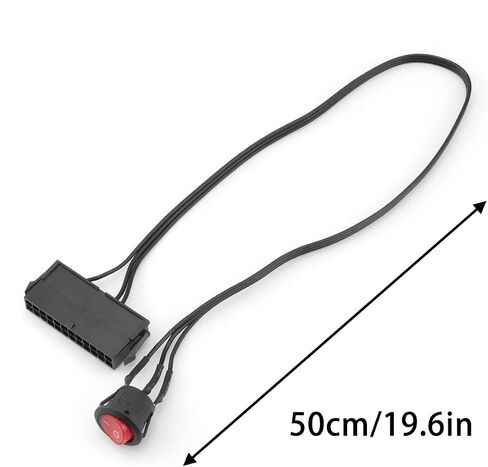 كابل اختبار خط البداية 24P لإمداد الطاقة 50 سم 24 دبوس ATX أحمر LED مفتاح تشغيل/إيقاف الطاقة كابل الجسر الطائر in Saudi Arabia
