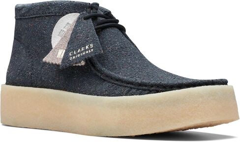 حذاء Wallabee Cup للرجال من Clarks جلد أسود صديق للبيئة in Saudi Arabia