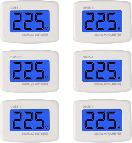 6pcs Voltage Test Monitor, Plug in Digital Volt Meter for RV, AC 80-300V Flat US Plug LCD Display Voltmeter 110V 220V Voltage Measuring Monitor Panel Power Line Volt Tester Gauge (6) in Saudi Arabia