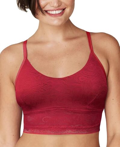 حمالة صدر نسائية من الدانتيل من Maidenform - قميص بدون أكمام طويل بدون أسلاك بتصميم كامل، Spice Market Red، X-Large in Kuwait
