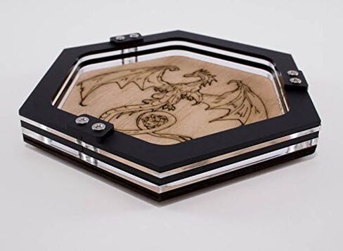 صينية نرد صغيرة على شكل تنين من C4Labs مصنوعة من الخشب المحفور بالليزر in Kuwait