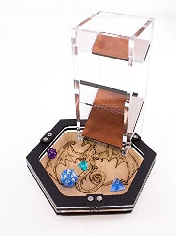 صينية نرد صغيرة على شكل تنين من C4Labs مصنوعة من الخشب المحفور بالليزر in Kuwait