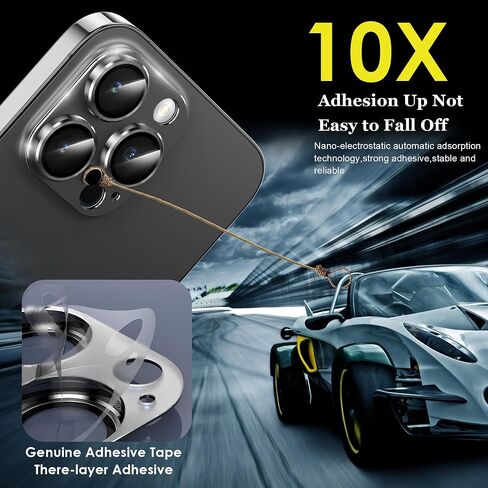 YMHML for iPhone 15 Pro/iPhone 15 Pro Max Camera Lens Protector, Tempered Glass Alloy Metal Full Cover Drop Protection Case Friendly Camera Protector Accessories [Night Shooting],Black Titanium in Saudi Arabia