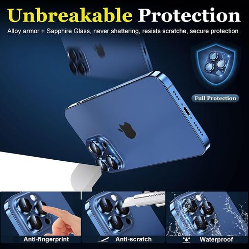 YMHML for iPhone 15 Pro/iPhone 15 Pro Max Camera Lens Protector, Tempered Glass Alloy Metal Full Cover Drop Protection Case Friendly Camera Protector Accessories [Night Shooting],Black Titanium in Saudi Arabia