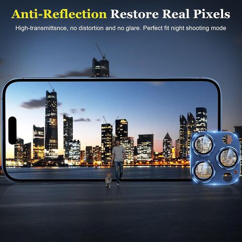YMHML for iPhone 15 Pro/iPhone 15 Pro Max Camera Lens Protector, Tempered Glass Alloy Metal Full Cover Drop Protection Case Friendly Camera Protector Accessories [Night Shooting],Black Titanium in Saudi Arabia