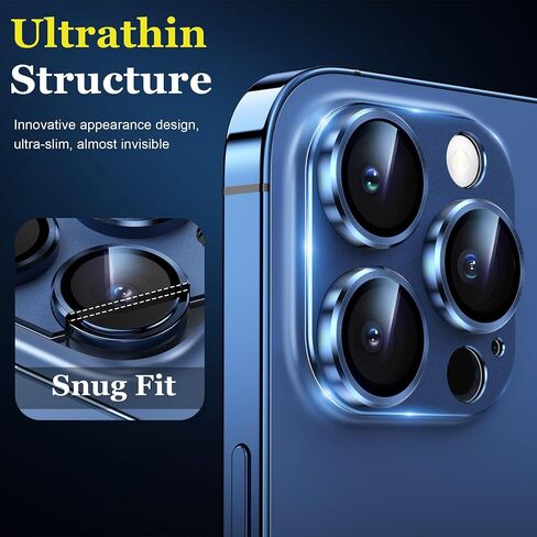YMHML for iPhone 15 Pro/iPhone 15 Pro Max Camera Lens Protector, Tempered Glass Alloy Metal Full Cover Drop Protection Case Friendly Camera Protector Accessories [Night Shooting],Black Titanium in Saudi Arabia