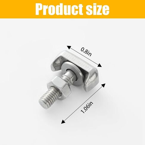 8 Pcs Battery Terminal T-Bolt Kit, Stainless Steel M6 Battery Cable Tensioner Bolt, Extender T-Bolt Compatible Replacement with Nut and Washer, Universal Replace Accessory for Car, SUV, Truck in Saudi Arabia