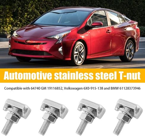 8 Pcs Battery Terminal T-Bolt Kit, Stainless Steel M6 Battery Cable Tensioner Bolt, Extender T-Bolt Compatible Replacement with Nut and Washer, Universal Replace Accessory for Car, SUV, Truck in Saudi Arabia