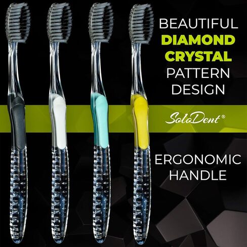 Toothbrush Ultra Soft, Silver & Charcoal for Sensitive Teeth and Gums (Pack of 4) Colors May Vary in Saudi Arabia