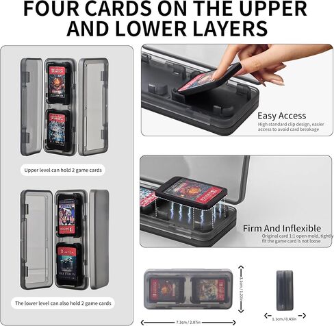 Black Carrying Case Compatible with Nintendo Switch OLED, Switch Travel Case Set with Clear Protective Cover, Glass Screen Protector, 2 Flip Game Card Case, 10 Thumb Grip Caps in Kuwait