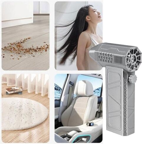 Mini Turbo Jet Fan 110,000rpm, Jet Dry Turbo Dry airflow speed 25m per second, Jet Dry Blower Highest Efficiency with Type C charging for cleaning home outdoor (GREY) in Saudi Arabia