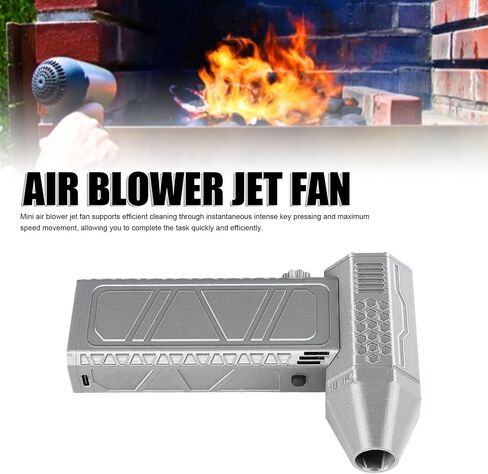 Mini Turbo Jet Fan 110,000rpm, Jet Dry Turbo Dry airflow speed 25m per second, Jet Dry Blower Highest Efficiency with Type C charging for cleaning home outdoor (GREY) in Saudi Arabia