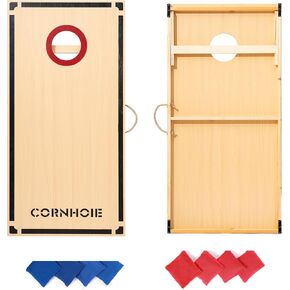 Cornhole Boards Set Regulation Size - 4'x2' Premium Solid Wood Corn Hole Toss Game with 8 Bean Bags in Saudi Arabia