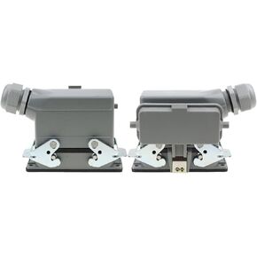 2 Pcs HDC-HE-16 Heavy Duty Connector 16 Pin Industrial Waterproof Aviation Socket Plug with Protective Cover 500V 16A(16high Base Top Line) in Saudi Arabia