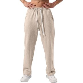 Baggy Sweatpants Men Loose Fleece Joggers with Pockets Elastic Drawstring Casual Gym Pants Straight Leg Trendy Trousers in Saudi Arabia