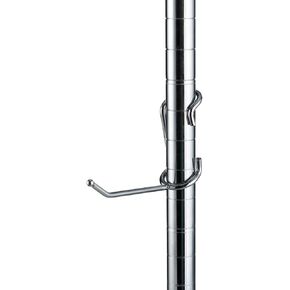 السنانير عمود الرف | 5 عبوات 4 "خطافات متعددة الأغراض | Chrome | Snap-On Heavy-Duty لـ 1" مترو أو سلك أو رفوف معدنية | مثالي للمرآب والمطبخ والمستودعات تخزين in Kuwait