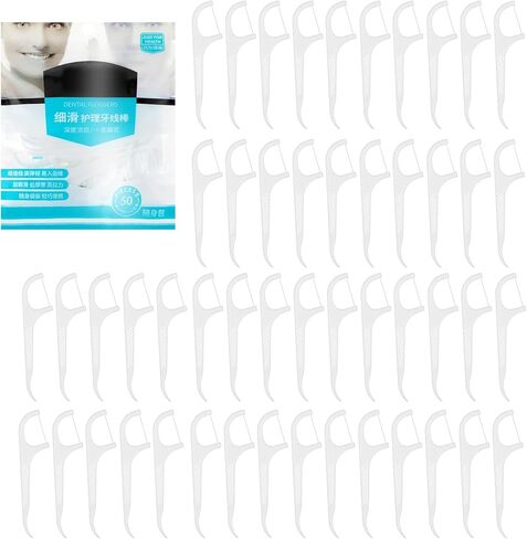 Dental Floss Portable Case Travel Floss Storage Case Toothpicks Dispenser Refillable Dental Floss Container with 10 Picks Automatic Floss Stick Organizer for Oral Care (White+Blue+Green+Pink) in Saudi Arabia