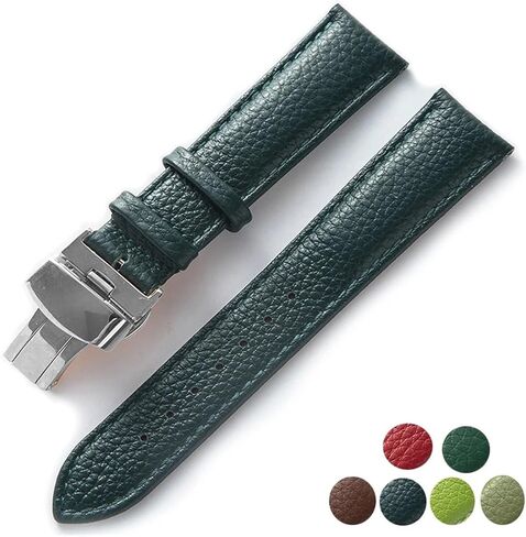 CongYi Leather Watch With Green Soft Cowhide Men's And Women's Watch Accessories Substitute Compatible With Longines Compatible With Tissot Strap Accessories in Kuwait