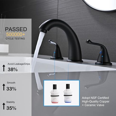 Widespread Bathroom Faucets 3 Hole, Brushed Nickel for Sink 8 Inch RV Vanity Faucets for 6-12 Inch with Pop-up Drain Supply Line Made of Heavy-Duty Thickened Zinc and Metal (Brushed Nickel) in Saudi Arabia