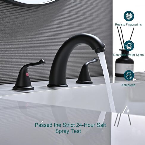 Widespread Bathroom Faucets 3 Hole, Brushed Nickel for Sink 8 Inch RV Vanity Faucets for 6-12 Inch with Pop-up Drain Supply Line Made of Heavy-Duty Thickened Zinc and Metal (Brushed Nickel) in Saudi Arabia