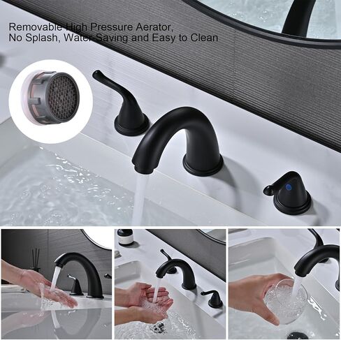 Widespread Bathroom Faucets 3 Hole, Brushed Nickel for Sink 8 Inch RV Vanity Faucets for 6-12 Inch with Pop-up Drain Supply Line Made of Heavy-Duty Thickened Zinc and Metal (Brushed Nickel) in Saudi Arabia