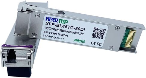 Fibertop 10G XFP 1490/1550NM 80km LC LIBER إلى CAT6 وحدة الألياف الضوئية بجودة ممتازة in Saudi Arabia