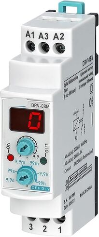 DRV-08M Digital Multifunction Off Delay Time Relay（0,1sec. - 100 Hours.） 1Pcs(220VAC 24VAC-DC) in Saudi Arabia
