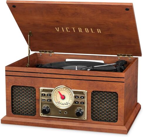 Victrola 4-in-1 Nostalgic Bluetooth Record Player with 3-Speed Record Turntable and FM Radio, Espresso in Saudi Arabia