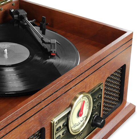 Victrola 4-in-1 Nostalgic Bluetooth Record Player with 3-Speed Record Turntable and FM Radio, Espresso in Saudi Arabia