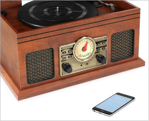 Victrola 4-in-1 Nostalgic Bluetooth Record Player with 3-Speed Record Turntable and FM Radio, Espresso in Saudi Arabia