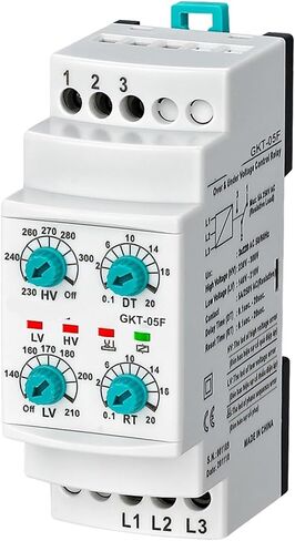 GKT-05F 3 * 220VAC Non-Neutual Three-Phase Phase Failure, Phase Sequence, Under&Over Voltage Relay 1Pcs in Saudi Arabia