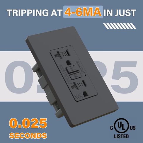BSEED GFCI Outlet 20 Amp, Self-Test GFI Electrical Outlet with LED Indicator, Weather & Tamper Resistant GFCI Receptacle, Ground Fault Circuit Interrupters with Wall Plate, UL Listed, Black in Kuwait
