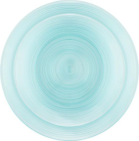 PLASTICPRO 32 Pieces Crystal Design Plastic Plates Combo Pack 7 inch and 10 inch Gold Rim Elegant Disposable Plates, Transparent Blue in Saudi Arabia