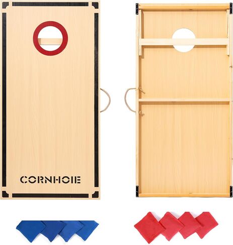 مجموعة لوحات Cornhole مجموعة التنظيم - 4'x2 'قسط من علة ثقب الذرة الخشبي الصلبة مع 8 أكياس الفول in Saudi Arabia