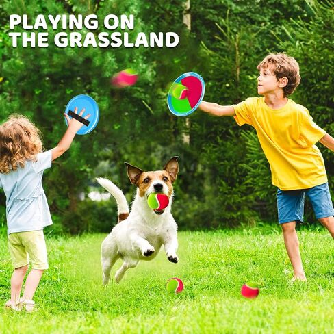 Toss and Catch Ball Game Set, Beach Outdoor Toys for Kids Boys with Paddle, Balls and Storage Bag, Yard Backyard Outside Indoor Toys Games Gifts for Kids Boys Girls Ages 3 4 5 6 7 8 9 10 in Kuwait