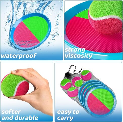 Toss and Catch Ball Game Set, Beach Outdoor Toys for Kids Boys with Paddle, Balls and Storage Bag, Yard Backyard Outside Indoor Toys Games Gifts for Kids Boys Girls Ages 3 4 5 6 7 8 9 10 in Kuwait