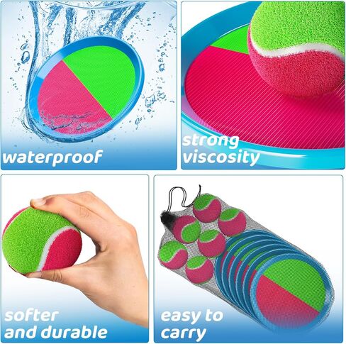 Toss and Catch Ball Game Set, Beach Outdoor Toys for Kids Boys with Paddle, Balls and Storage Bag, Yard Backyard Outside Indoor Toys Games Gifts for Kids Boys Girls Ages 3 4 5 6 7 8 9 10 in Kuwait