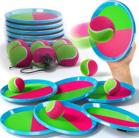 Toss and Catch Ball Game Set, Beach Outdoor Toys for Kids Boys with Paddle, Balls and Storage Bag, Yard Backyard Outside Indoor Toys Games Gifts for Kids Boys Girls Ages 3 4 5 6 7 8 9 10 in Kuwait