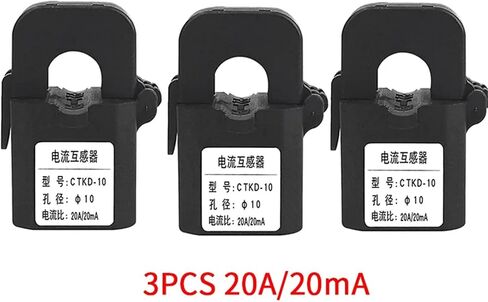3PCS Snap-in Type Small Current Transformer Three-Phase Electric Meter Open Type Current Transformer mA 0.5 Class 10/20/50/75mA(20A 20mA) in Kuwait