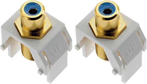 Legrand - OnQ Blue RCA to F Connector, Standard RCA Front Jack Fits In All Keystone Wall Plates, F-Type Coaxial Rear Jack for Audio and Video, White, WP3464WH in Saudi Arabia