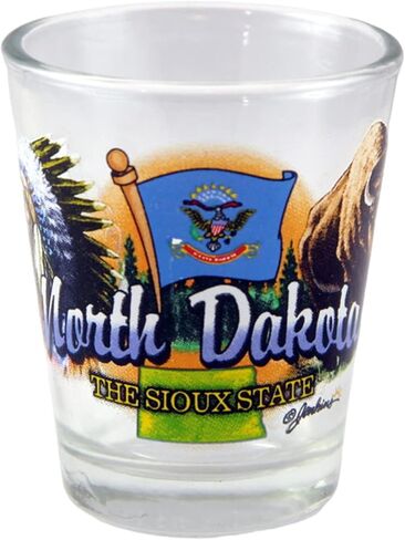 North Dakota Sioux State Elements Shot Glass in Kuwait