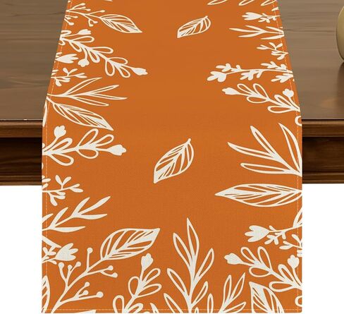 Football Maple Leaves Fall Table Runner 13x72 Inch Seasonal Harvest Autumn Thanksgiving Kitchen Dining Table Decor for Indoor Outdoor Home Party Decorations ZQ38 in Kuwait